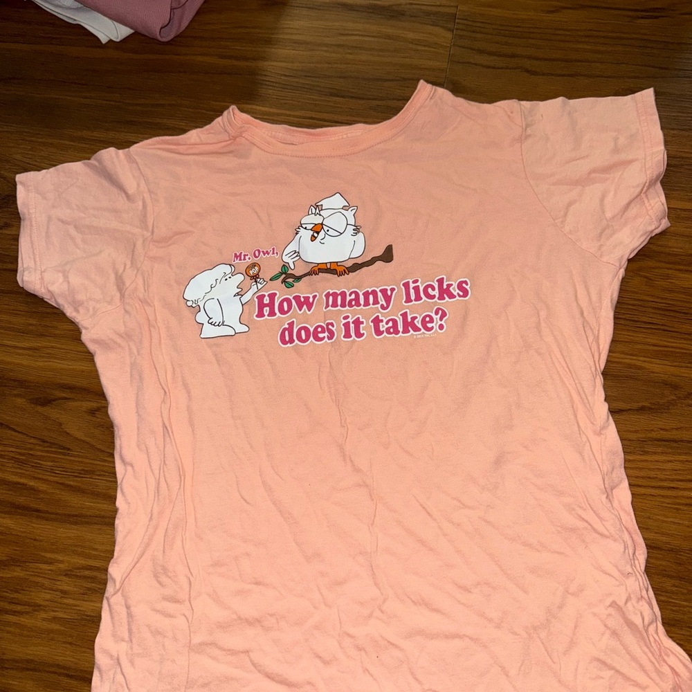 Pink Graphic T-Shirt with Mr. Owl Design